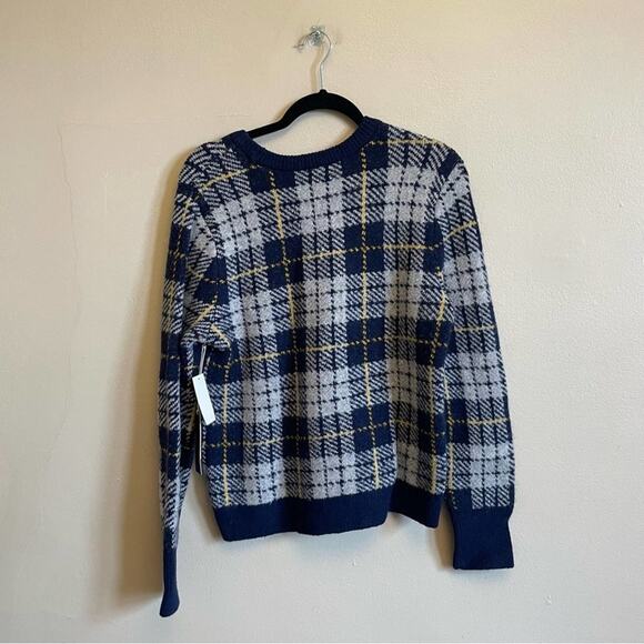 NWT Court & Rowe M plaid sweater long sleeve heavyweight cabincore cozy blue - Picture 5 of 9